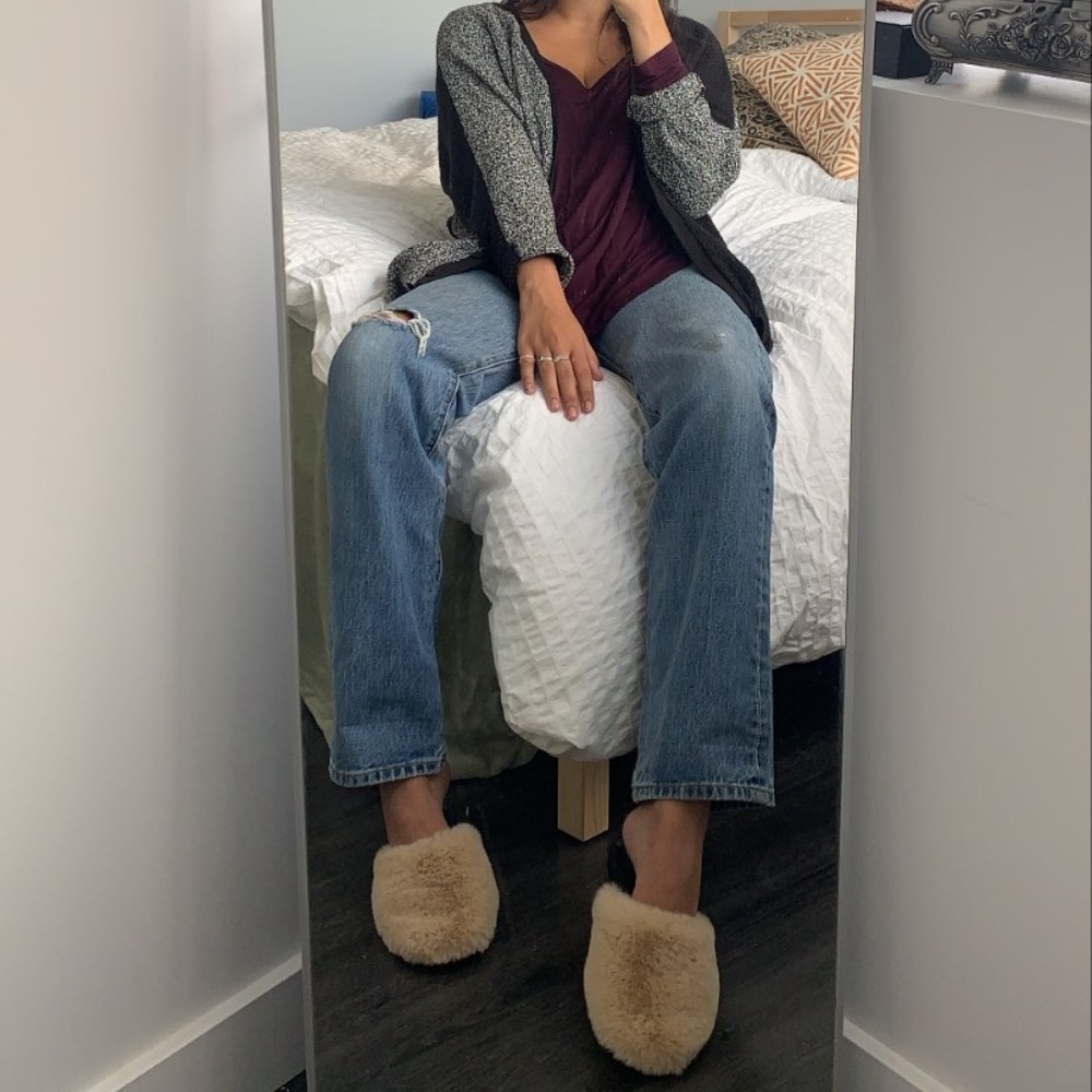 Nude Fuzzy Slipper shoes